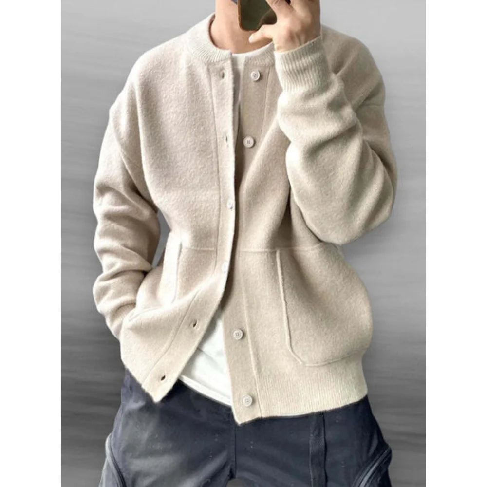 Gilet tricoté homme sans manches col V boutons devant