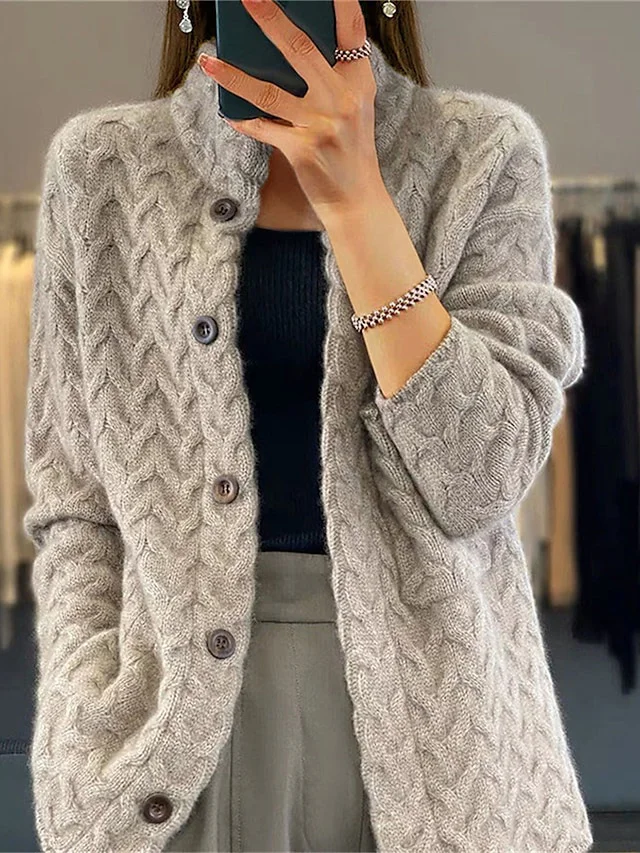 Gilet tricoté femme sans manches boutons devant
