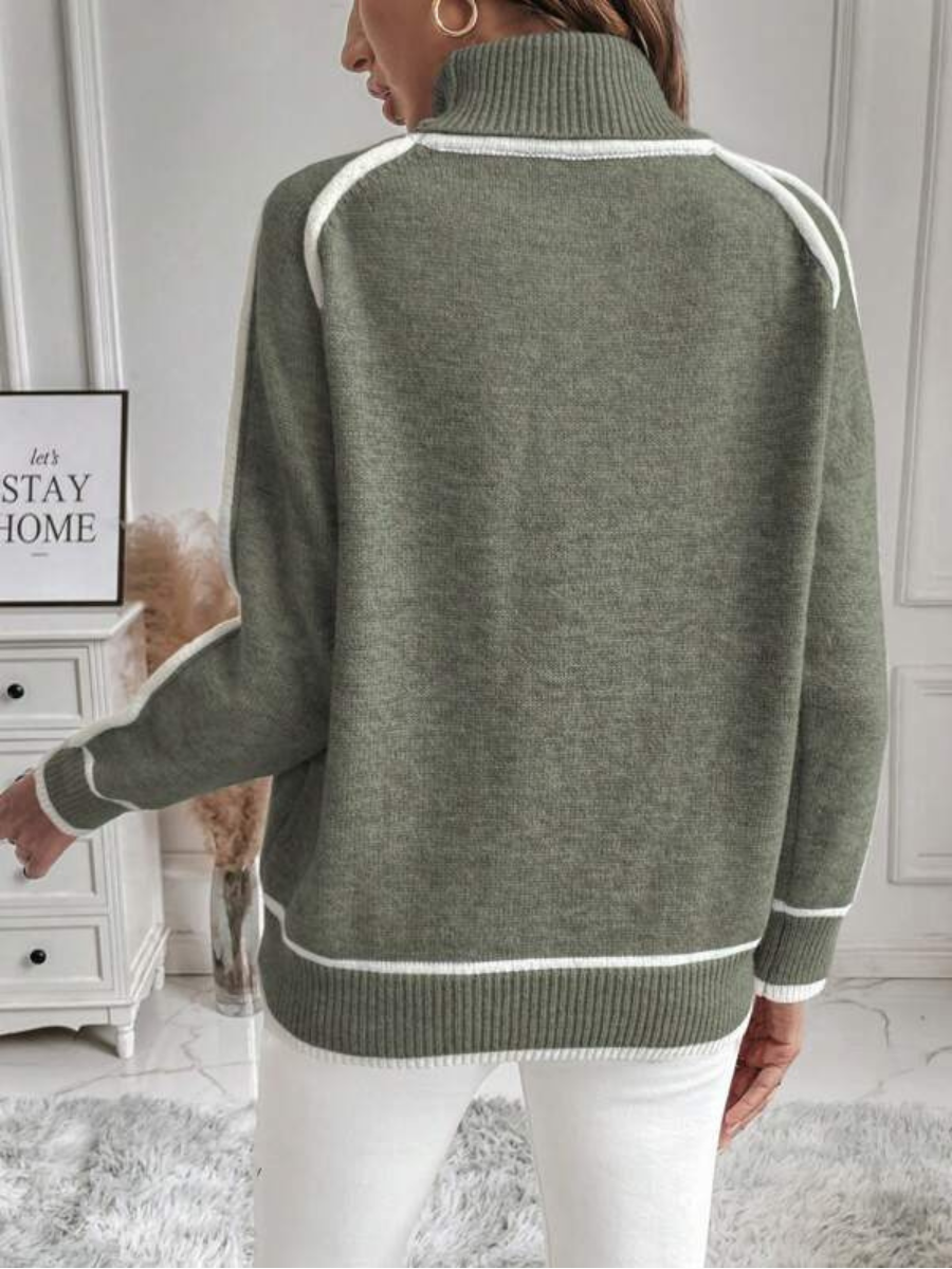 Pull col roulé femme maille acrylique polyester coupe ajustée