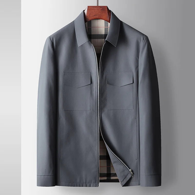 Veste décontractée homme légère col officier zippée