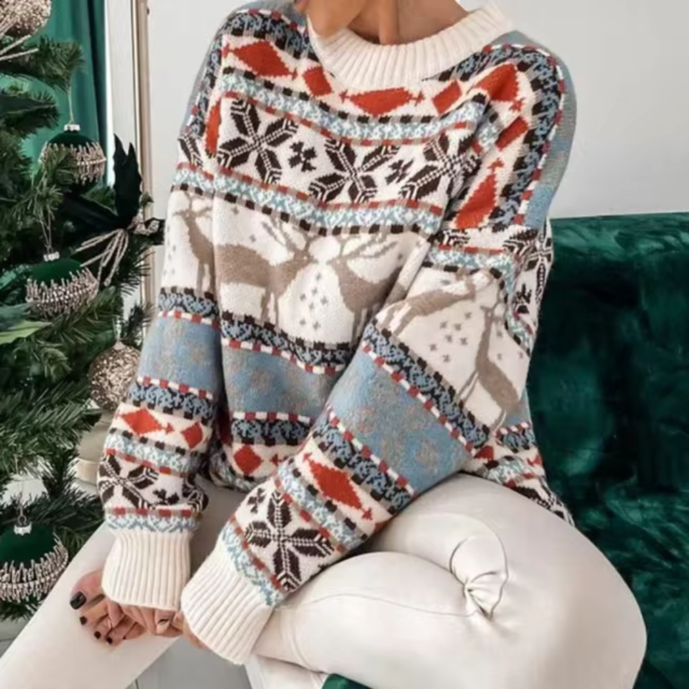 Pull de Noël femme motif festif