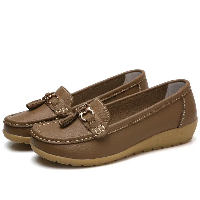 Mocassin orthopédique femme cuir synthétique semelle EVA slip-on