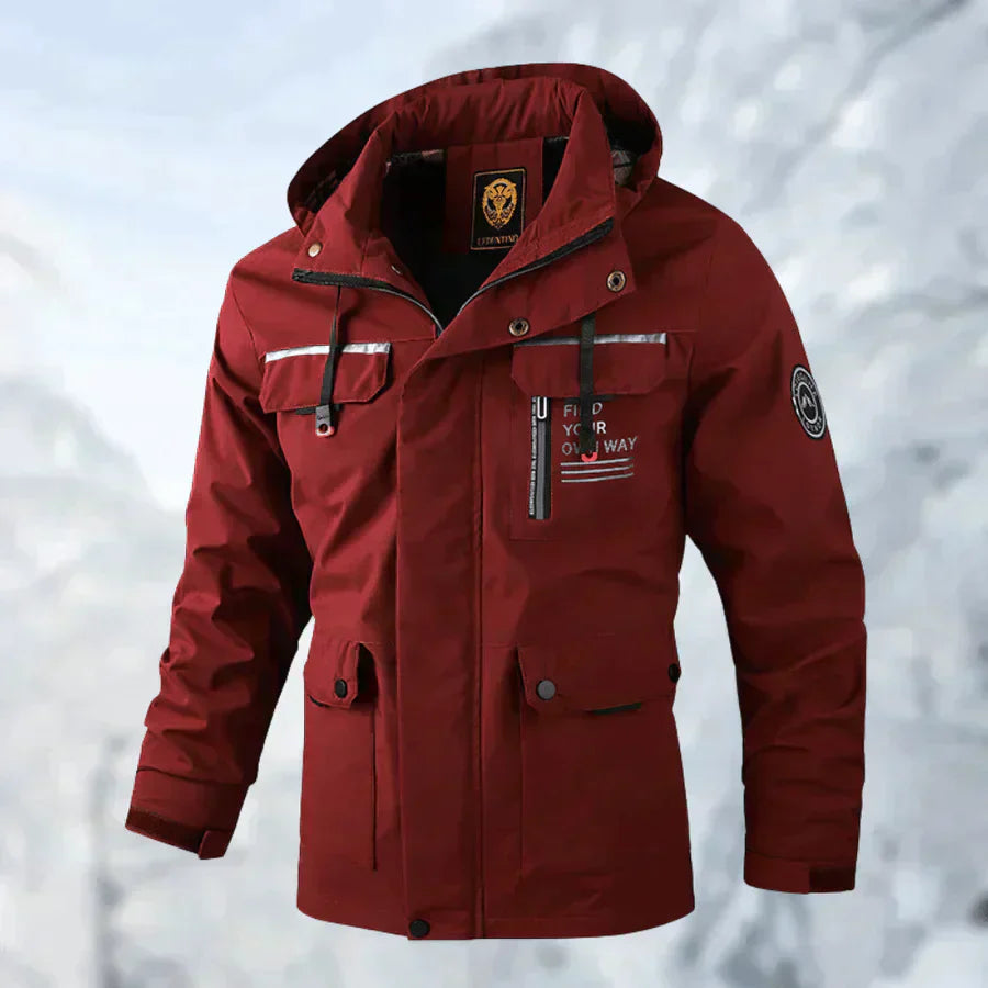 Veste d'hiver homme imperméable capuche chaude zippée
