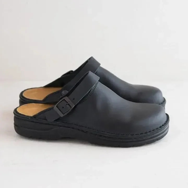 Sabots slip-on synthétique effet cuir semelle rembourrée tailles 38-48 intérieur extérieur