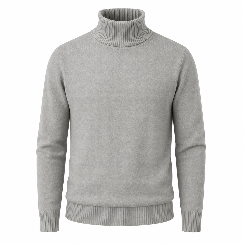 Pull col roulé homme cachemire doux hiver