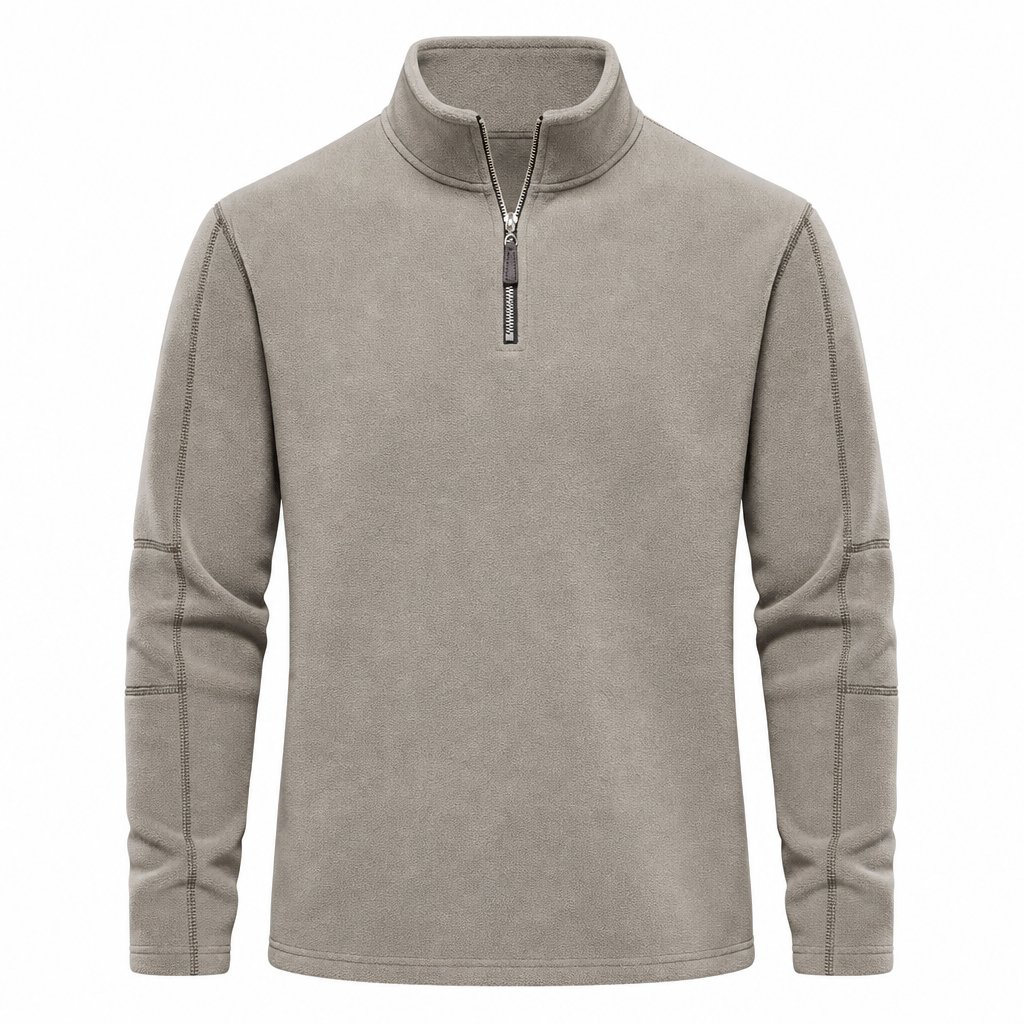 Pull polaire homme chaud zippé manches longues