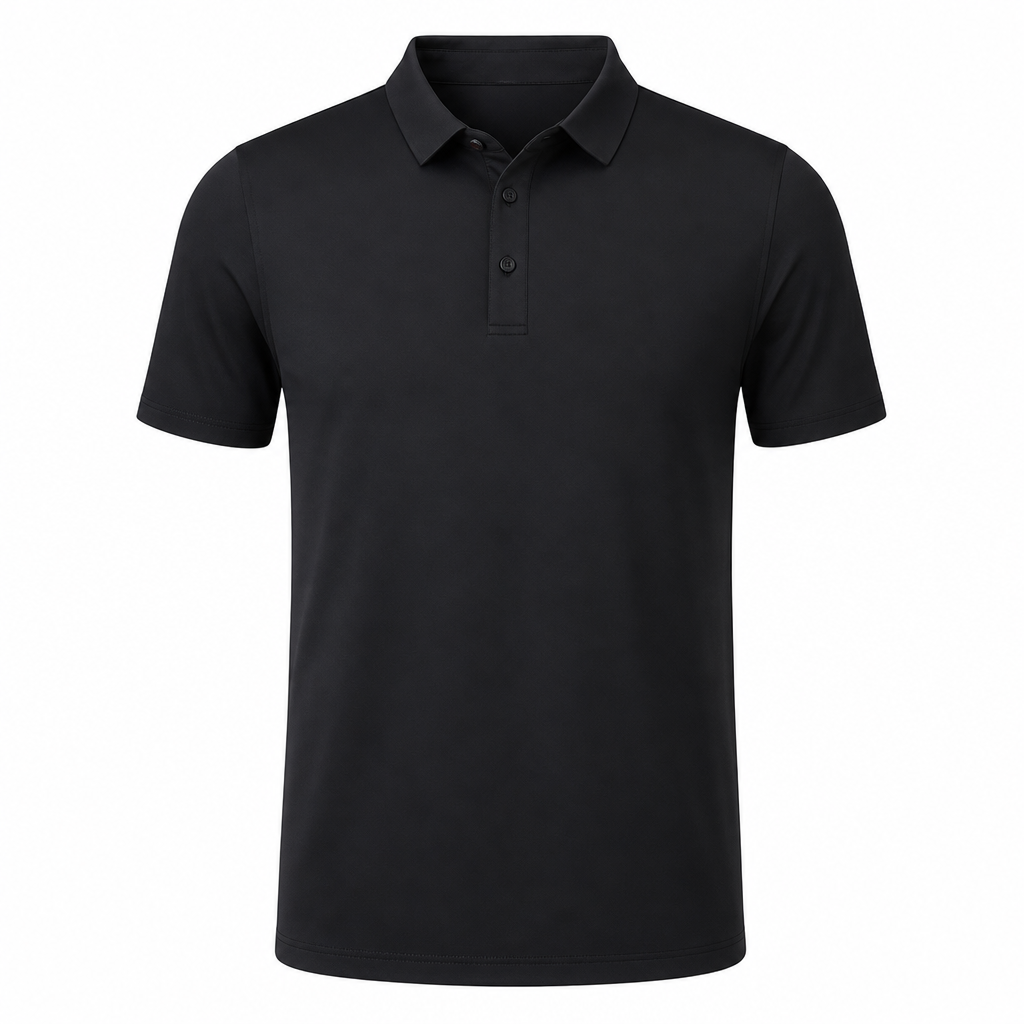 Polo homme soie col boutonné manches courtes