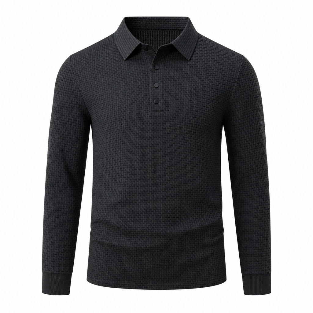 Polo homme texturé col chemise élégant