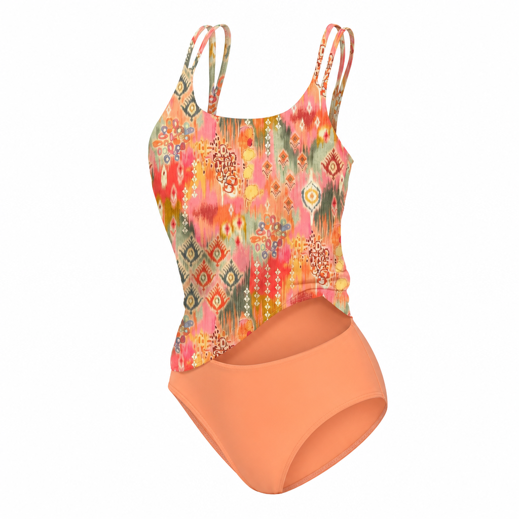 Maillot de bain femme 2 pièces motif unique