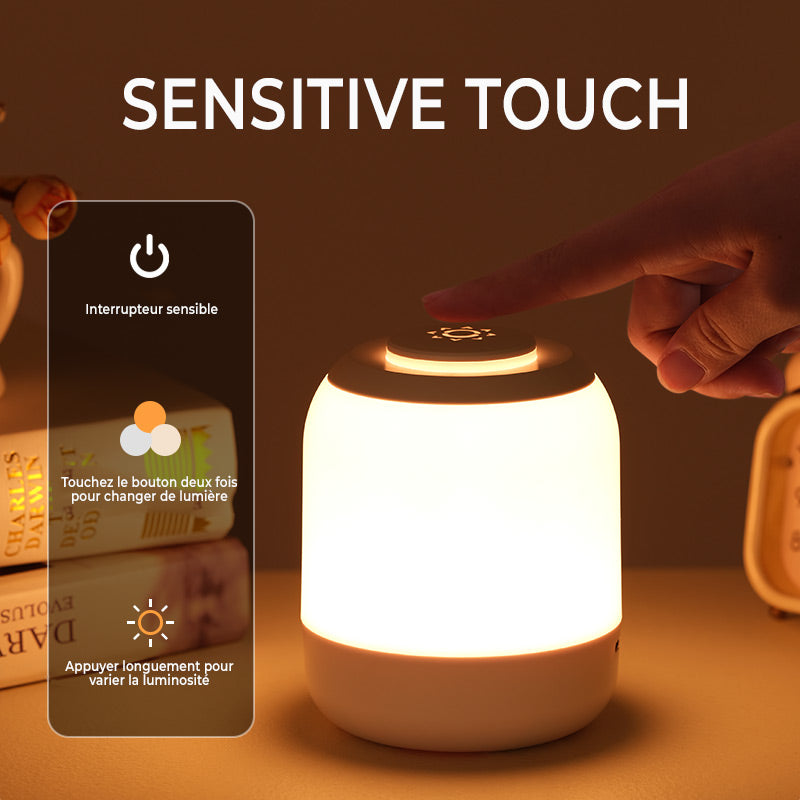 Lampe de chevet LED tactile rechargeable USB batterie 2400 mAh