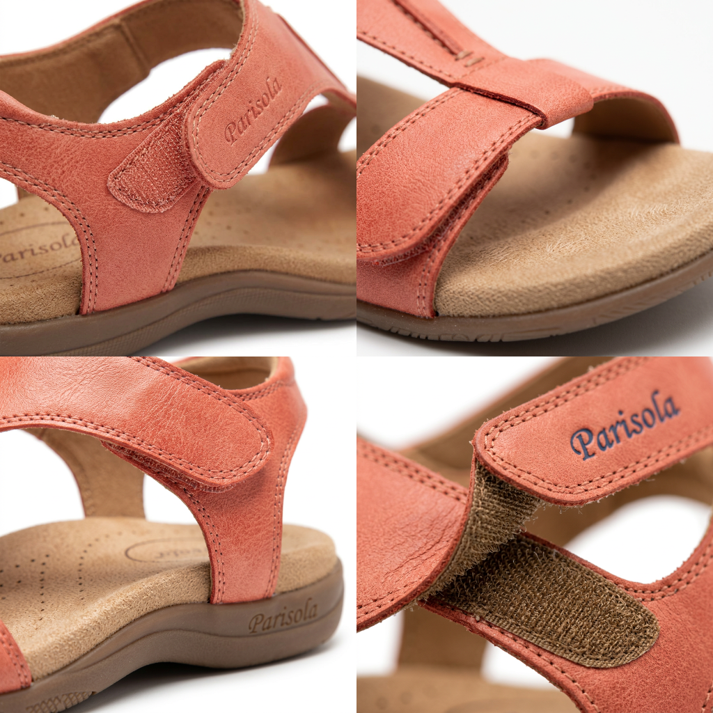 Sandales Ouvertes Femme Bride Velcro Corail Jaune Noir