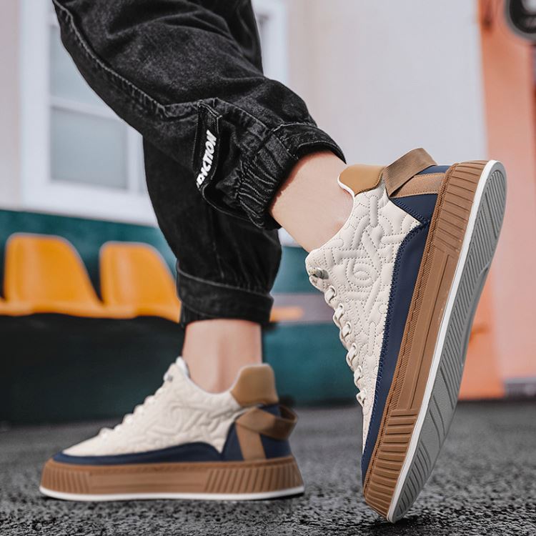 Baskets homme cuir synthétique décontractées semelle EVA caoutchouc