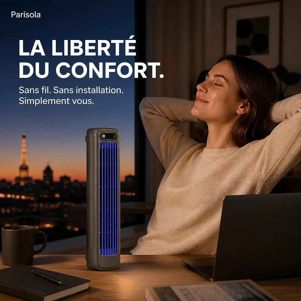 Ventilateur Colonne Rechargeable Compact
