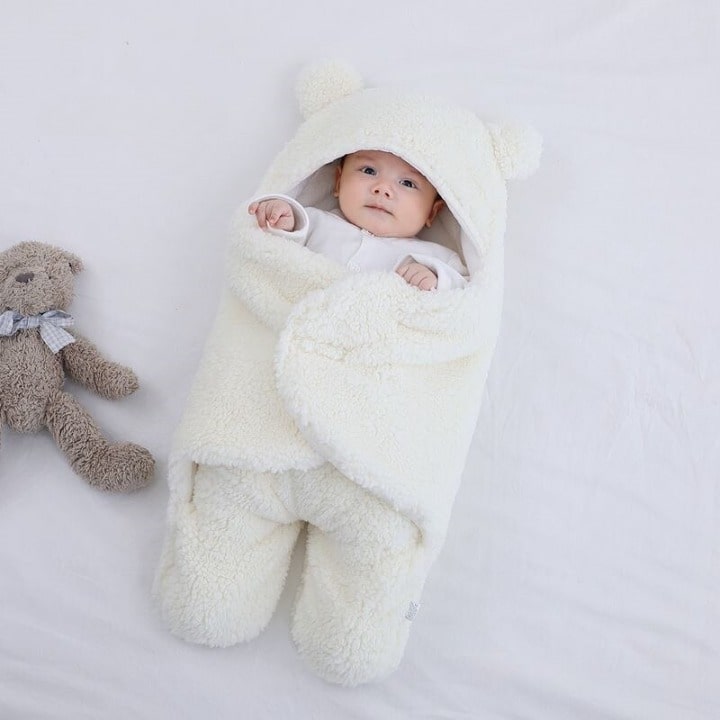 Nid d'ange bébé coton doublure polaire capuche deux jambes chaud jusqu'à -15°C 0-9 mois