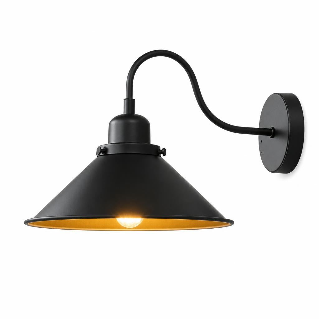 Applique murale industrielle noire LED - vue principale