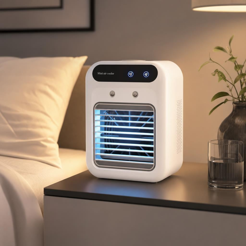 Mini refroidisseur Parisola sur table de chevet — chambre