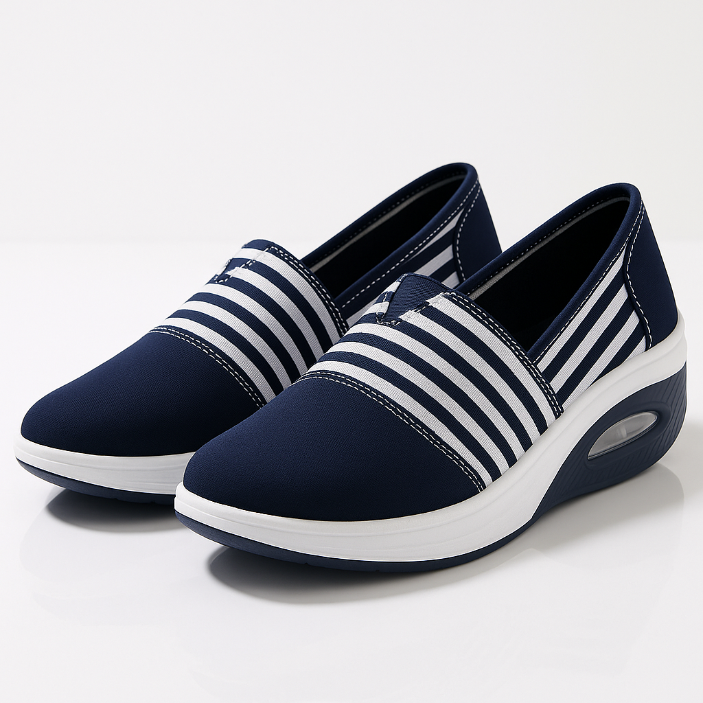 Chaussures femme slip-on tissu respirant semelle amortissante