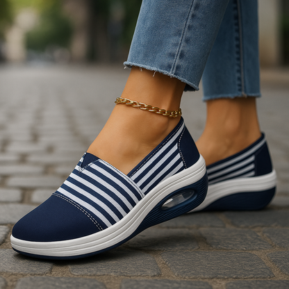 Chaussures femme slip-on tissu respirant semelle amortissante
