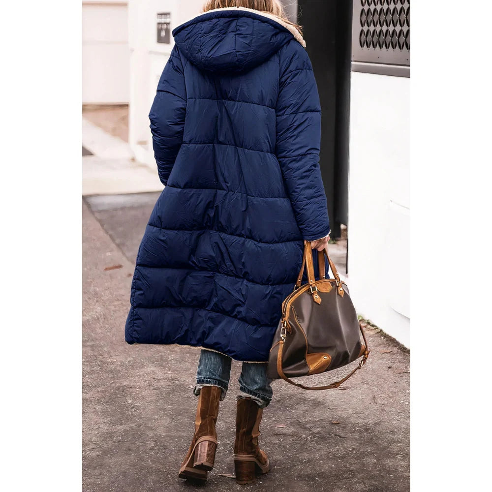 Parka longue femme imperméable capuche hiver chaude