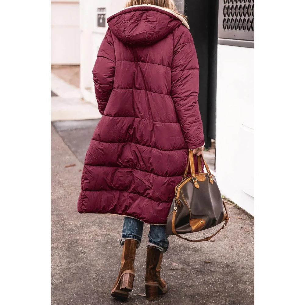 Parka longue femme imperméable capuche hiver chaude