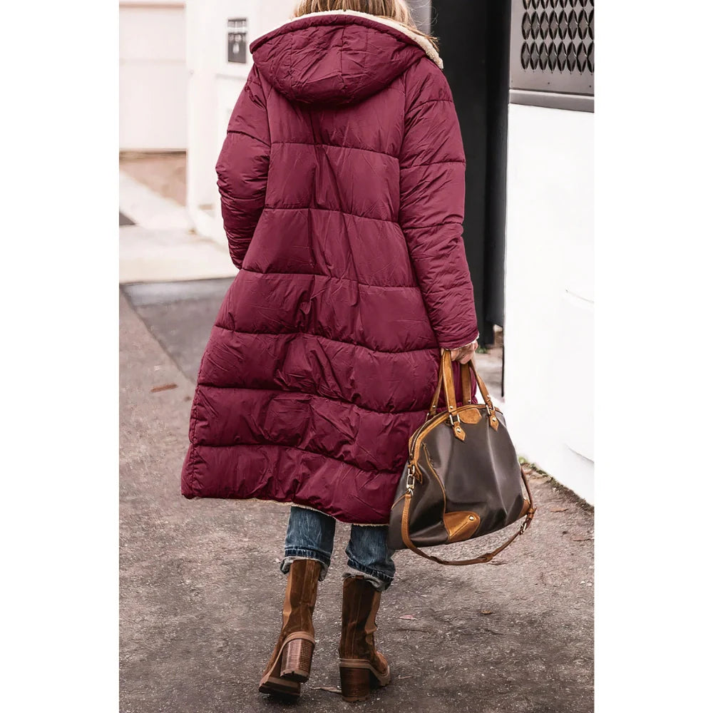 Parka longue femme imperméable capuche hiver chaude