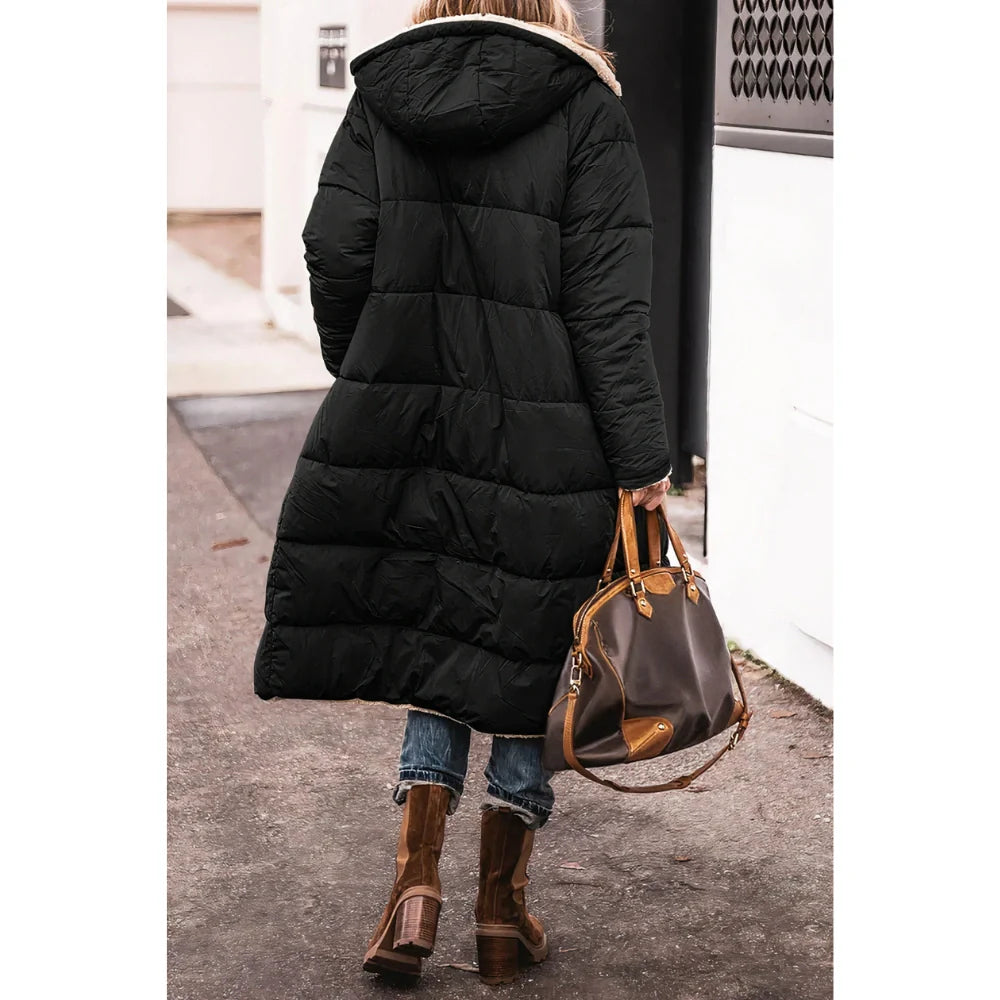 Parka longue femme imperméable capuche hiver chaude