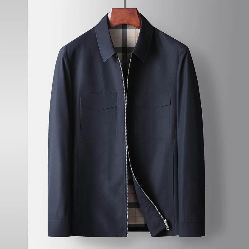 Veste décontractée homme légère col officier zippée