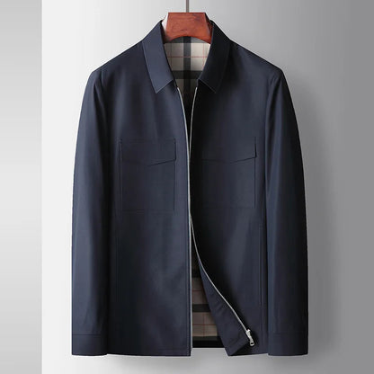 Veste décontractée homme légère col officier zippée