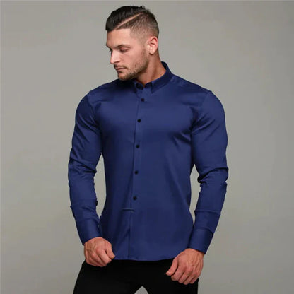 Chemise homme infroissable élastique coupe moderne