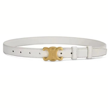 Ceinture cuir synthétique boucle métal dorée largeur 2,5 cm ajustable