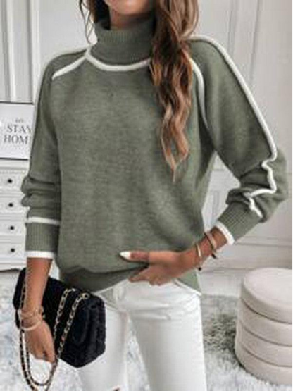 Pull col roulé femme maille acrylique polyester coupe ajustée