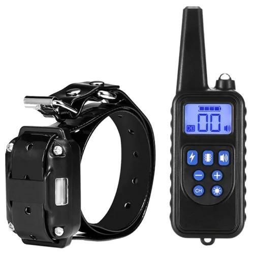 Collier anti-aboiement chien télécommande 800 m 3 modes choc vibration son niveaux 1-99 étanche