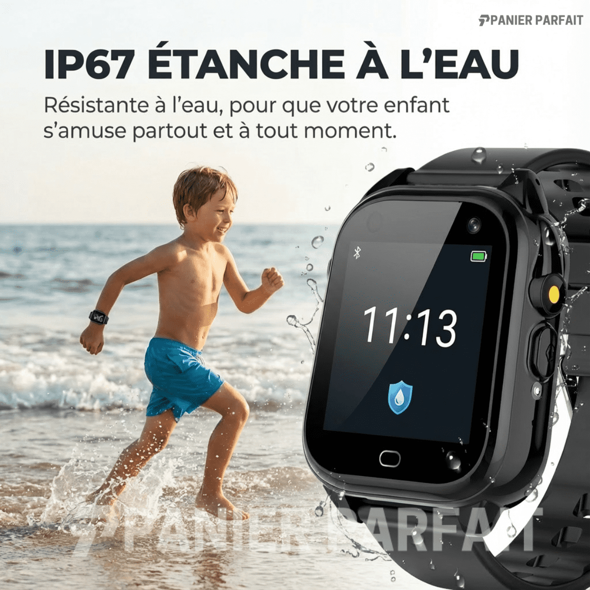 Montre intelligente enfant écran tactile 1,44 po appareil photo jeux MP3