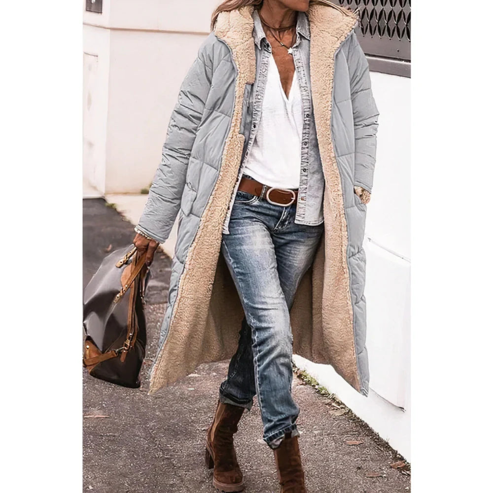 Parka longue femme imperméable capuche hiver chaude