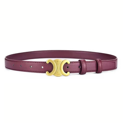 Ceinture cuir synthétique boucle métal dorée largeur 2,5 cm ajustable