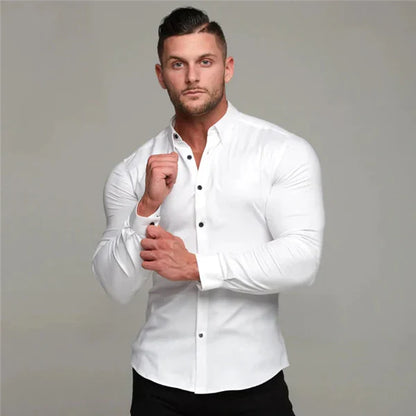 Chemise homme infroissable élastique coupe moderne