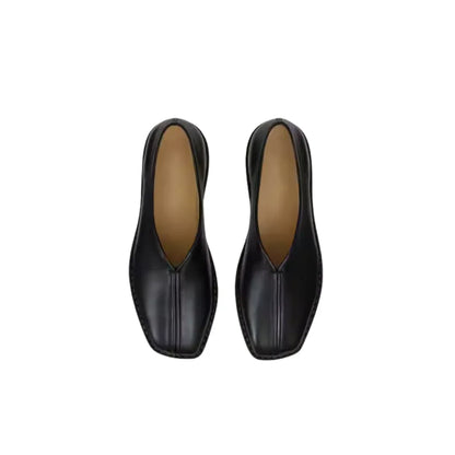 Loafers femme noirs à bout carré en maille respirante et semelle plate - Parisola