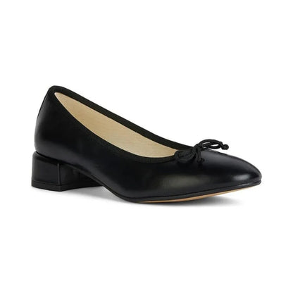 Ballerines femme en cuir souple, bout rond et nœud décoratif, semelle antidérapante - Parisola