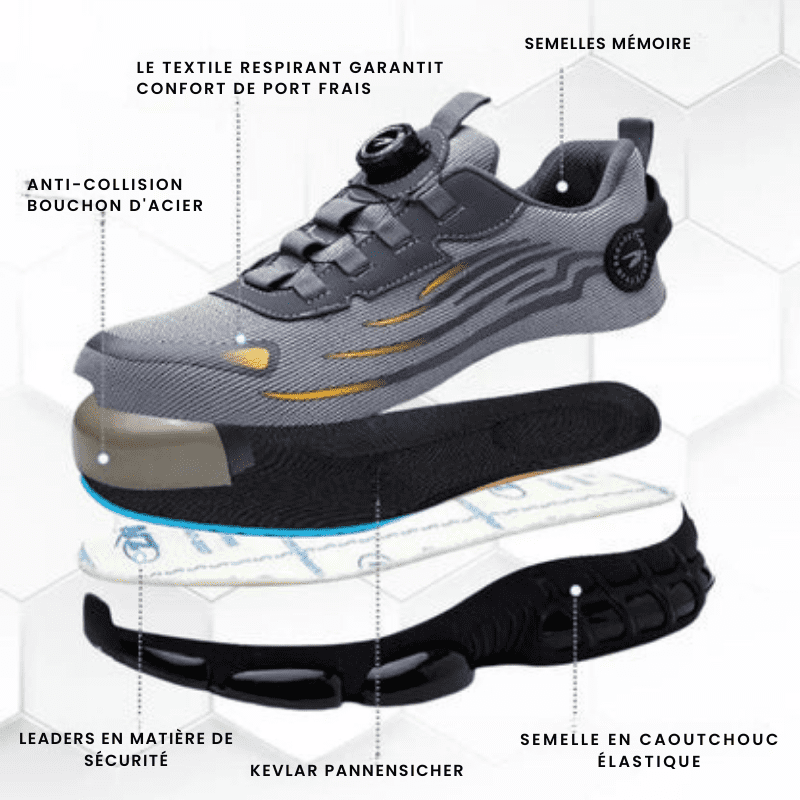 Chaussures de sécurité ultralégères maille semelle EVA caoutchouc