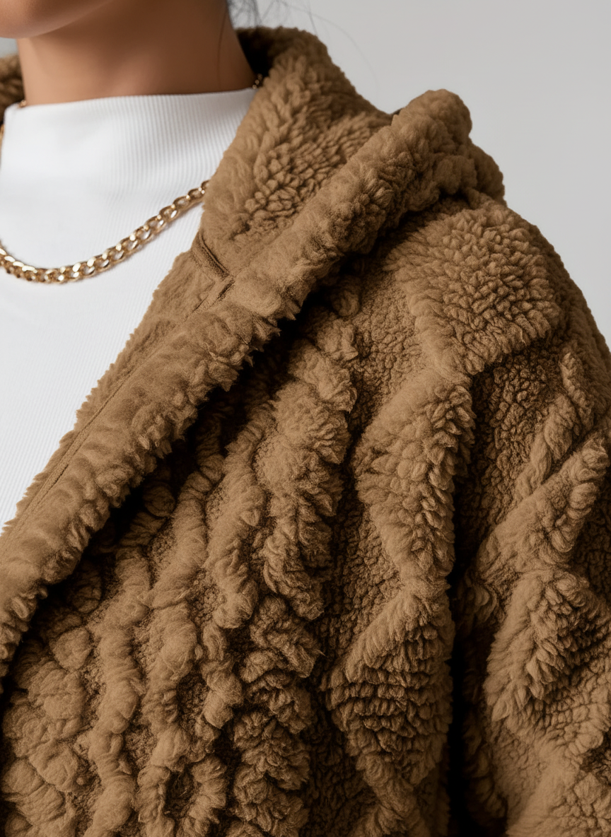 Cardigan polaire femme avec capuche coupe confortable