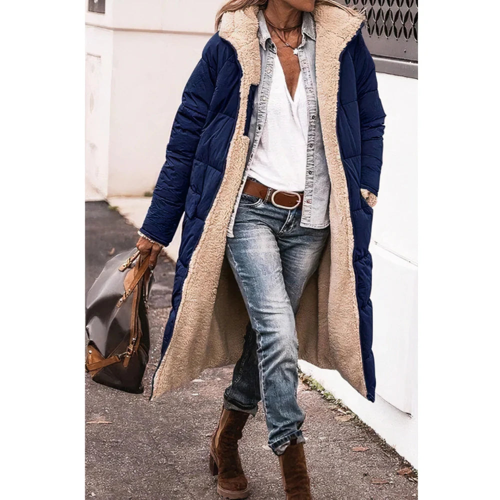 Parka longue femme imperméable capuche hiver chaude