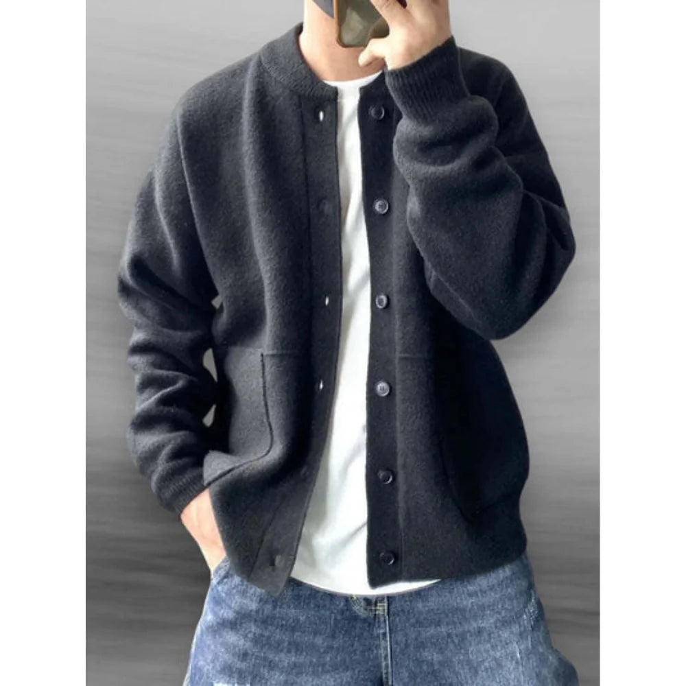 Gilet tricoté homme sans manches col V boutons devant