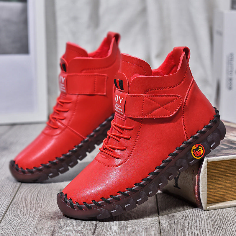 Chaussures femme cuir synthétique semelle caoutchouc fermeture ajustable