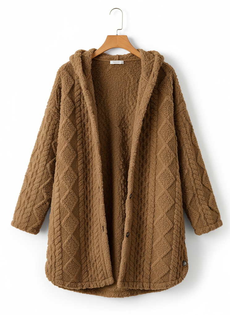 Cardigan polaire femme avec capuche coupe confortable