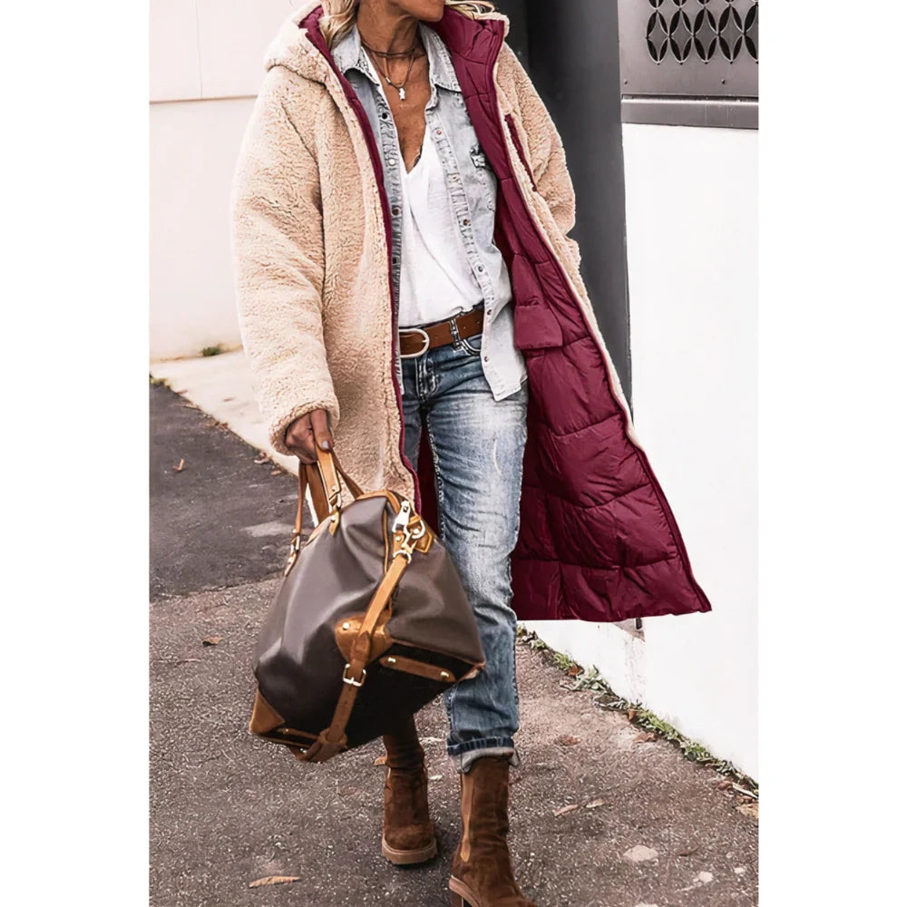 Parka longue femme imperméable capuche hiver chaude