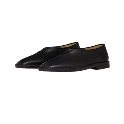 Loafers femme noirs à bout carré en maille respirante et semelle plate - Parisola