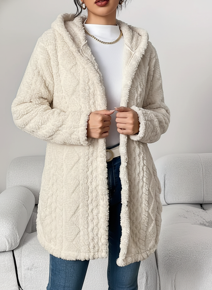 Cardigan polaire femme avec capuche coupe confortable