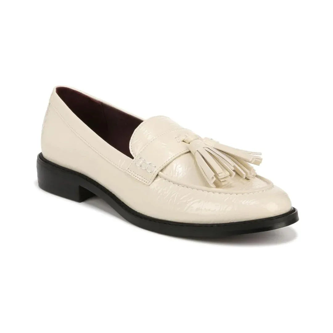 Mocassins élégants femme beige à pampilles, semelle légère et bout rond - Parisola