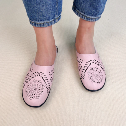 Ballerine femme cuir slip-on semelle caoutchouc antidérapante légère