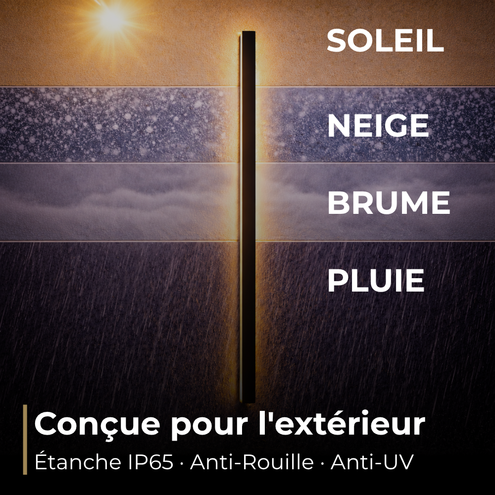 Applique murale extérieure LED IP65 métal acrylique dimmable
